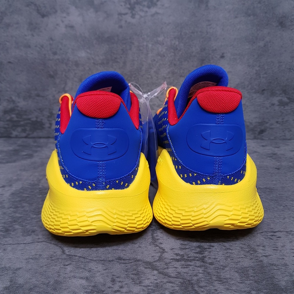 UNDER ARMOUR Curry 4 Flotro Curry Jam Basketball Shoes Mens 11 Blue Yellow - Picture 4 of 6